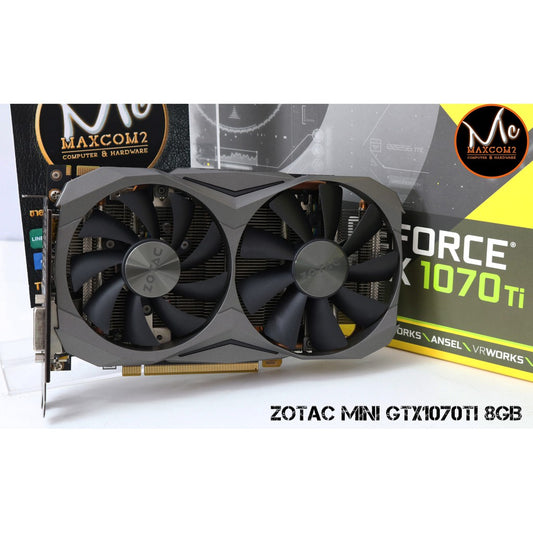 การ์ดจอ VGA ZOTAC GTX 1070TI MINI 8GB 256BIT สินค้ามือสอง ไม่มีกล่อง มีประกันร้าน 14 วัน MAXCOM