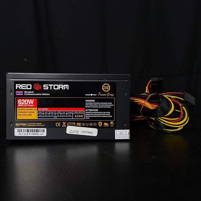 POWER PSU TSUNAMI RED STORM 620W FULLWAT พาวเวอร์ สินค้ามือสอง ใช้งานได้ปกติ ประกันร้าน 14 วัน MAXCOM