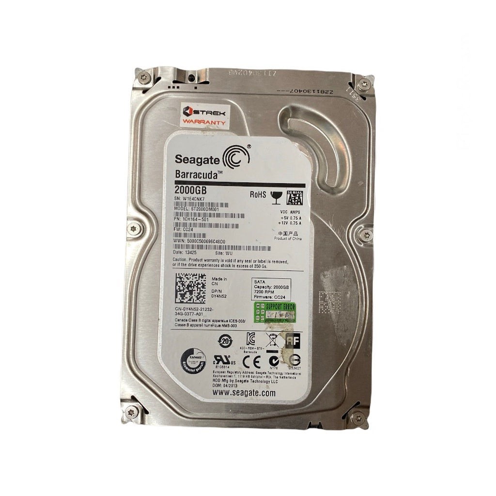 HDD (ฮาร์ดดิส) SEAGATE BARRACUDA 2000GB ฮาร์ดดิสก์ความจุ 2000GB สินค้ามือสอง