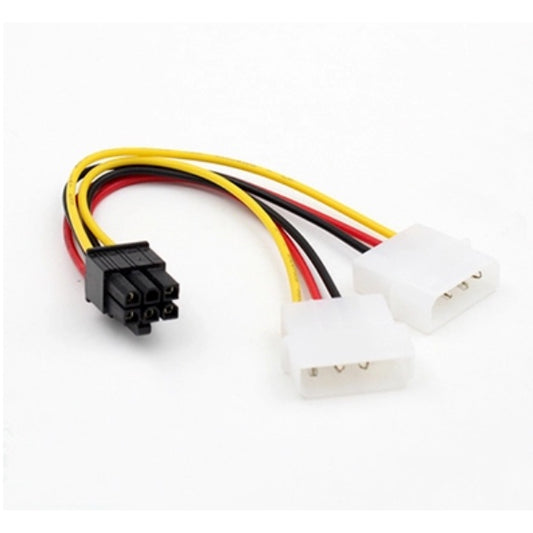 USED Molex 4 Pin to 6 Pin สายไฟเลี้ยงการ์ดจอ สายต่อการ์ดจอ สายแปลง สำหรับการ์ดจอ PCI-E Power Converter