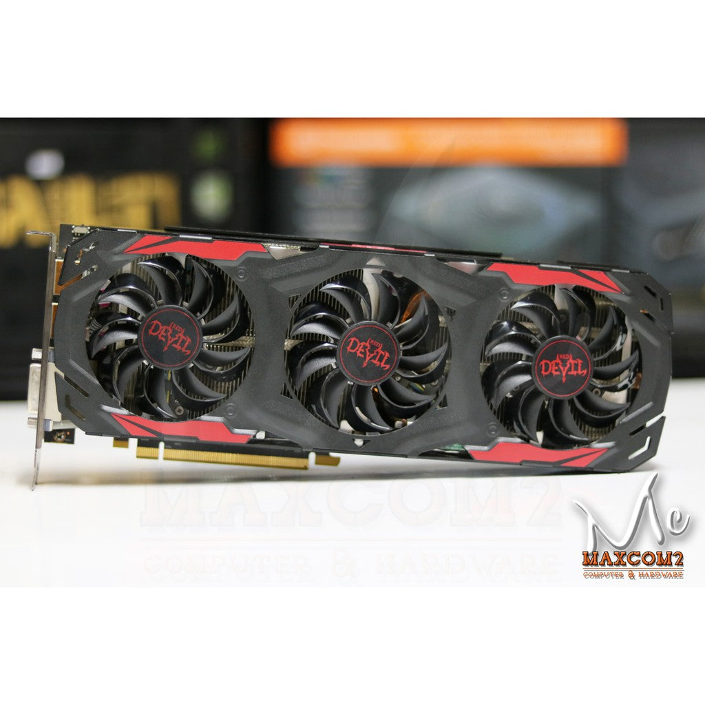 การ์ดจอ VGA POWERCOLOR RX 570 RED DEVILE 4GB OC 3FAN สินค้ามือสอง ประกันร้าน 14 วัน MAXCOM