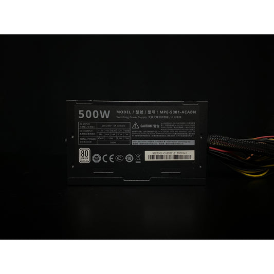 พาวเวอร์ : POWER SUPPLY COOLER MASTER ELITE V4 500W +80 PLUSWHITE ( PSU 500w ) เป็นสินค้ามือสอง สายครบ มีประกันศูนย์