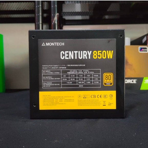 พาวเวอร์ซัพพลาย PSU Montech Century 850W 80+Gold สินค้ามือ2 รับประกัน ascenti 05/2026