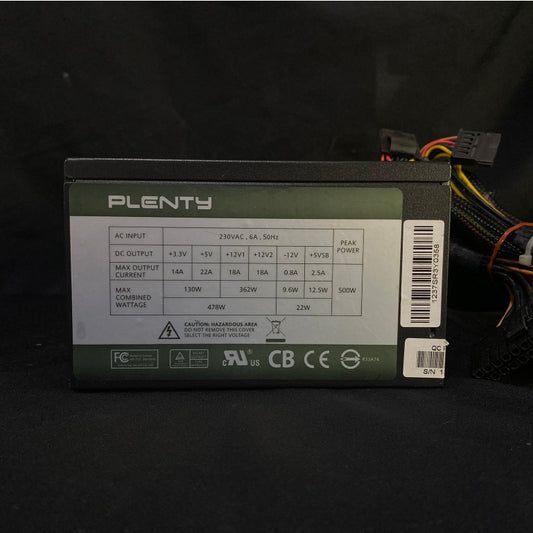 POWER PSU PLENTY SUPER BLACK3 500W FULLWAT พาวเวอร์ สินค้ามือสอง ประกันร้าน 14 วัน MAXCOM