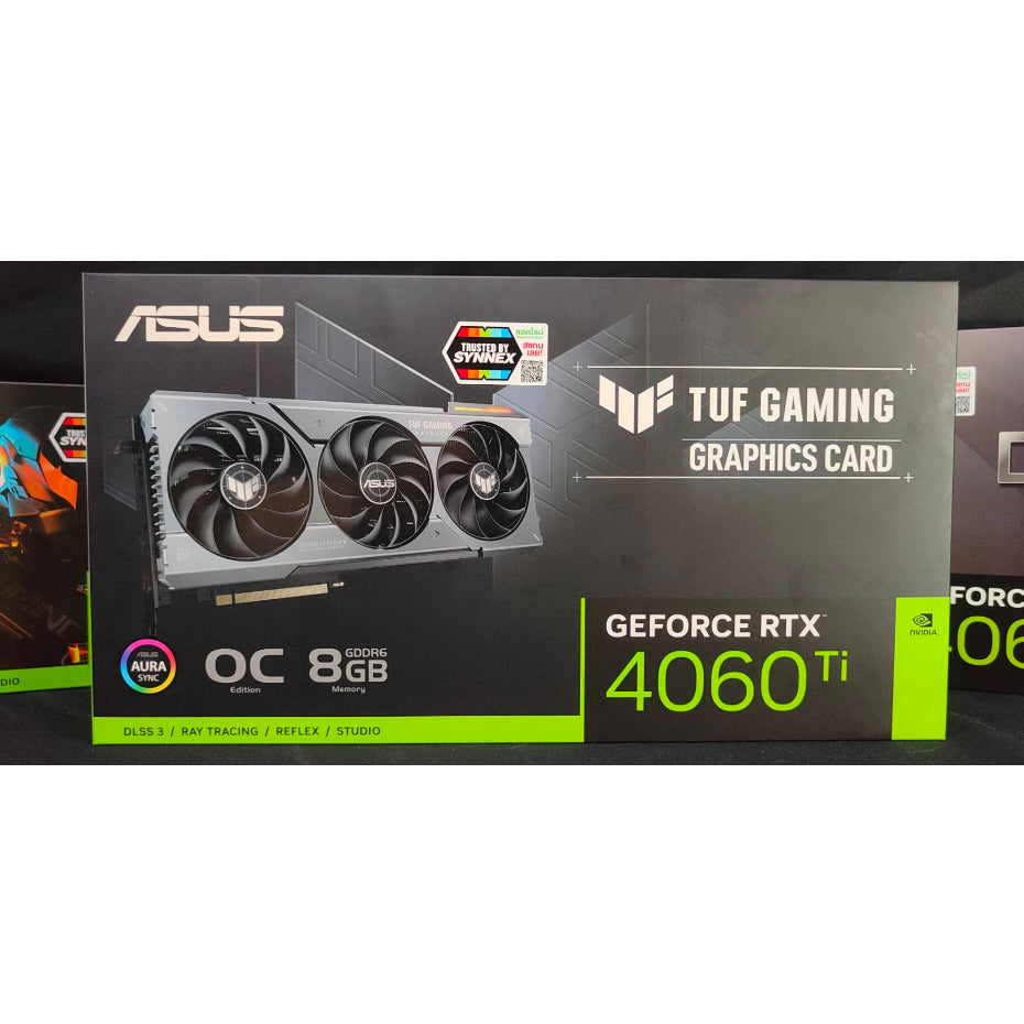 การ์ดจอ VGA ASUS TUF RTX 4060TI GAMING 8GB OC GDDR6 ของใหม่ ยังไม่แกะ ประกัน Synnex 24/8/26 MAXCOM