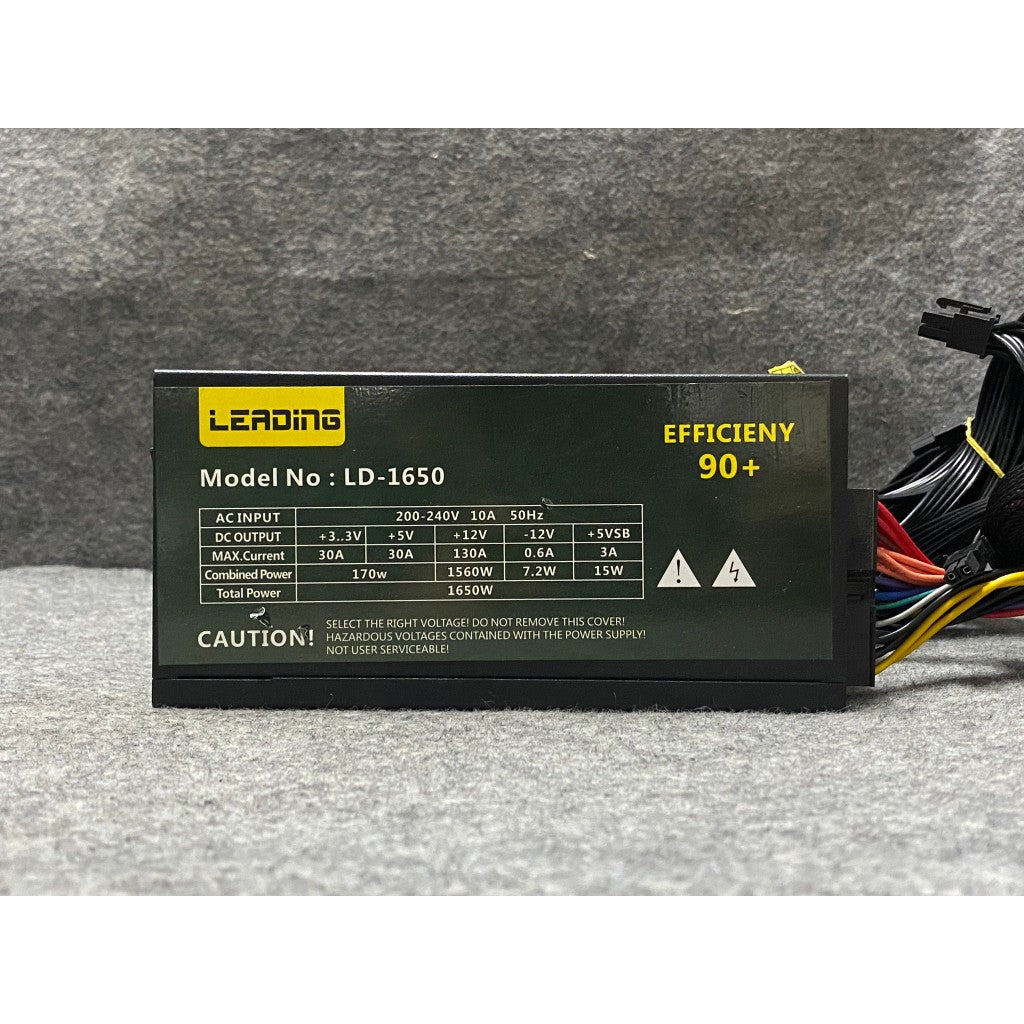 POWER PSU LEADING LD-1650 1650W EFFICIENY +90 PLUS สินค้ามือสอง ใช้งานได้ปกติ มีประกันร้าน 14 วัน MAXCOM