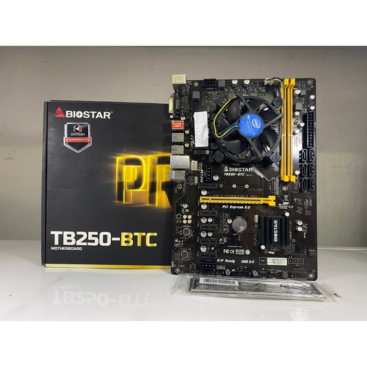 ชุดเซ็ตซีพียู+บอร์ด CPU (เลือกได้) + MB BIOSTAR TB250-BTC VER.6.0 SOCKET1151 มีเพทหลัง MAXCOM