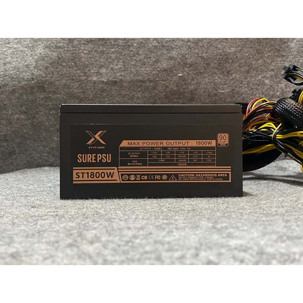 POWER PSU XTYPOWER SURE ST1800 1800W +90 PLUS GORD สินค้ามือสอง ใช้งานได้ปกติ มีประกันร้าน 14 วัน MAXCOM