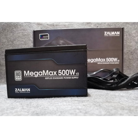 POWER PSU ZALMAN MEGAMAX 500W V2 80+ สินค้ามือสอง มีกล่อง ประกัน ascenti 02/25