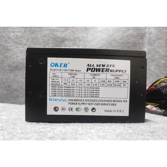 POWER PSU OKER EB-750 750W FULLWAT พาวเวอร์ สินค้ามือสอง ใช้งานได้ปกติ มีประกันร้านให้ 14 วัน MAXCOM