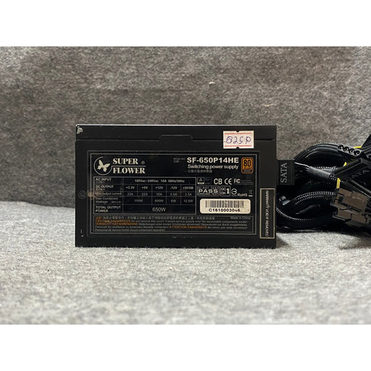 POWER PSU SUPER FLOWER SF-650P14HE 650W +80 PLUS BRONZE สินค้ามือสอง ใช้งานได้ปกติ มีประกันร้าน 14 วัน MAXCOM