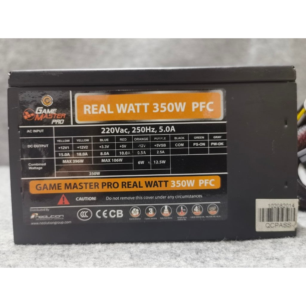 POWER PSU NEOLUTION E-SPORT GAMEMASTER PRO 350W FULLWAT สินค้ามือสอง ประกันร้าน 14 วัน MAXCOM