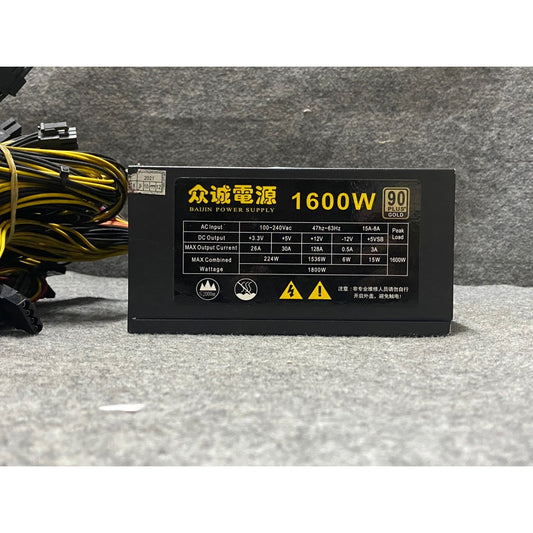 POWER PSU BAIJIN 1600 +90 PLUS GOLD สินค้ามือสอง ใช้งานได้ปกติ มีประกันร้าน 14 วัน MAXCOM