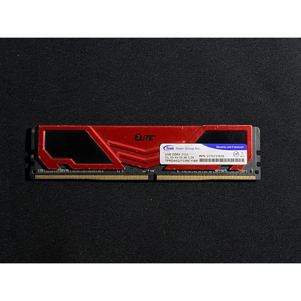 RAM TEAM GROUP ELITE+ DDR4 4GB 4*1 BUS2133 ( แรม ) สินค้ามือสอง มีประกันตลอดการใช้งาน MAXCOM