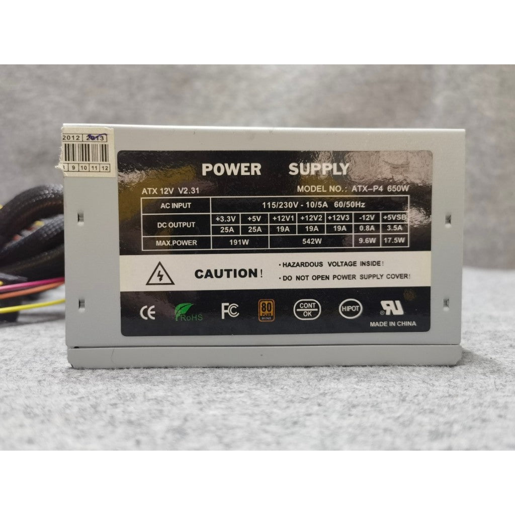 POWER PSU POWER ATX-P4 650W FULLWAT พาวเวอร์ สินค้ามือสอง ใช้งานได้ปกติ ประกันร้าน 14 วัน MAXCOM