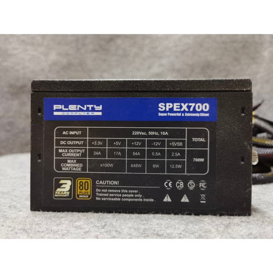 POWER PSU PLENTY SUPER BLACK SPEX700 700W +80 PLUS BRONZE พาวเวอร์ สินค้ามือสอง ใช้งานได้ปกติ มีประกันร้าน 14 วัน MAXCOM