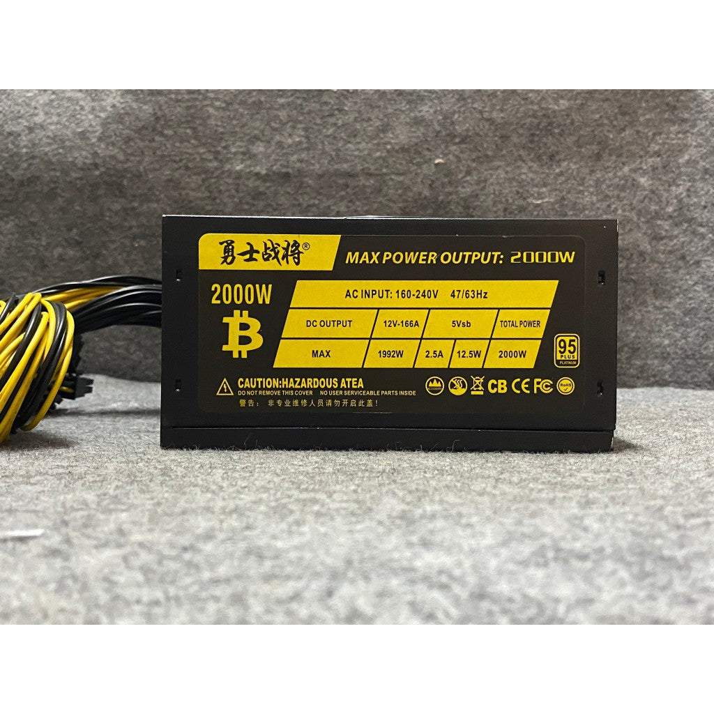 POWER PSU BITCOIN 2000W +95 PLUS PLATINUM สินค้ามือสอง ใช้งานได้ปกติ มีประกันร้าน 14 วัน MAXCOM